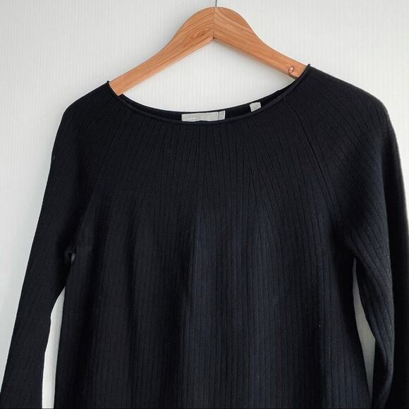 Vince. Wool blend scoop neck long sleeve sweater dress ribbed black size XS - Picture 7 of 10